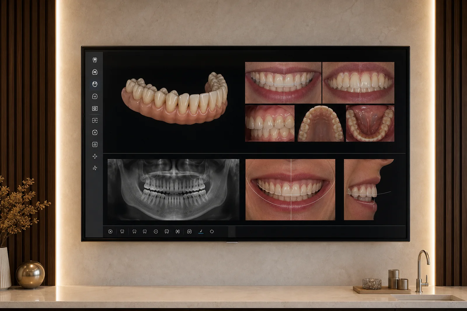 Digital smile and dental imaging review screen